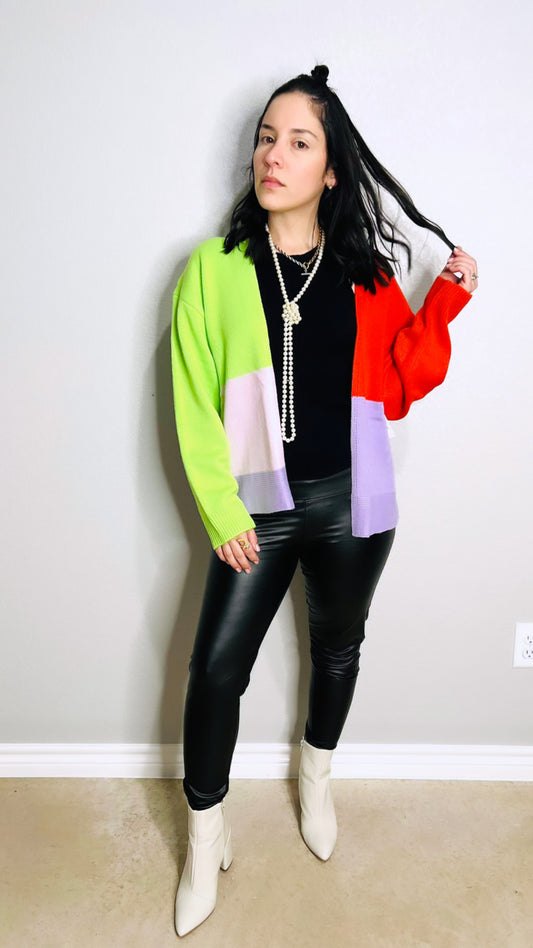 Color Block Cardigan